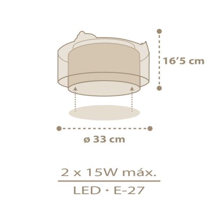 Dalber 76876 - Laevalgusti lastetuppa BABY CHICK 2xE27/15W/230V