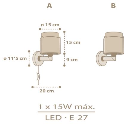 Dalber 76879 - Seinavalgusti lastetuppa BABY CHICK 1xE27/15W/230V