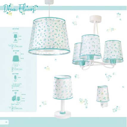 Dalber 81171H - Lamp lastele DREAM FLOWERS 1xE14/40W/230V