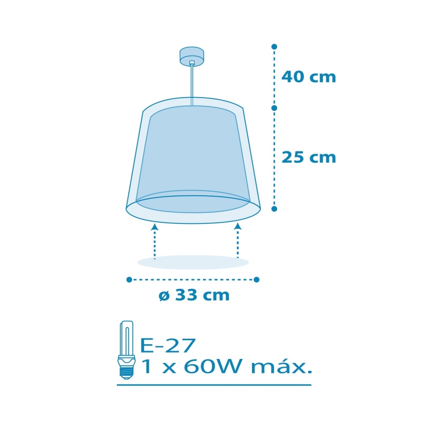 Dalber 81192T - Lühter lastele LIGHT FEELING 1xE27/60W/230V