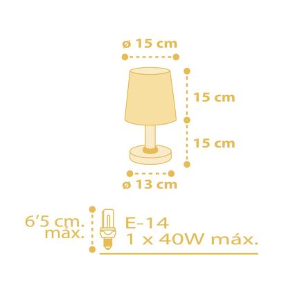 Dalber 82211A - Lamp lastetuppa STAR LIGHT 1xE14/40W/230V kollane