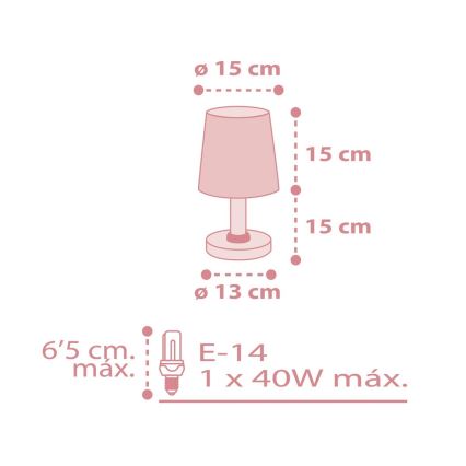 Dalber 82211S - Lamp lastetuppa STAR LIGHT 1xE14/40W/230V roosa