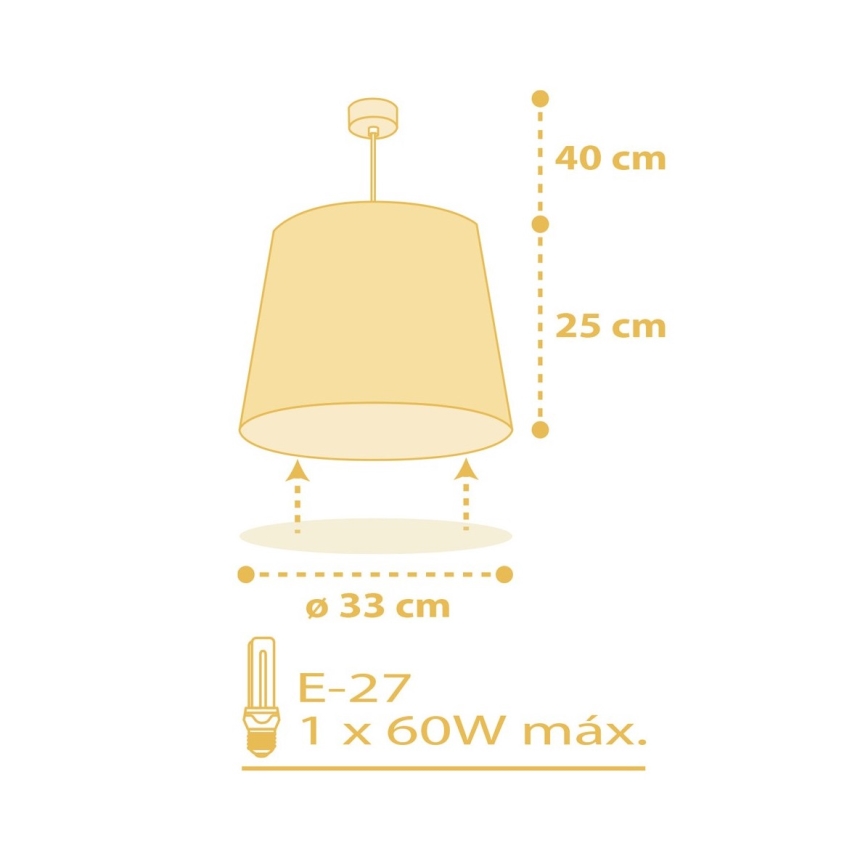 Dalber 82212A - Lühter lastetuppa STAR LIGHT 1xE27/60W/230V kollane