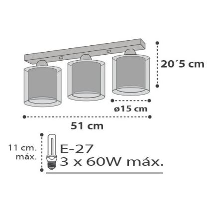 Dalber D-41413E - Laevalgusti lastetuppa CLOUDS 3xE27/60W/230V