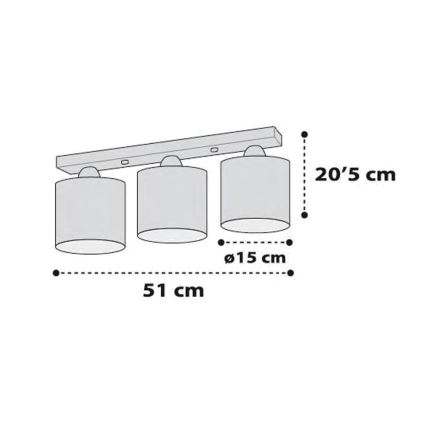 Dalber D-41413H - Laevalgusti lastetuppa CLOUDS 3xE27/60W/230V