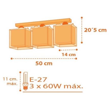 Dalber D-73453 - Laevalgusti lastetuppa DINOS 3xE27/60W/230V