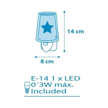 Dalber D-92193 - LED öölamp LIGHT FEELING 1xE14/0,3W/230V