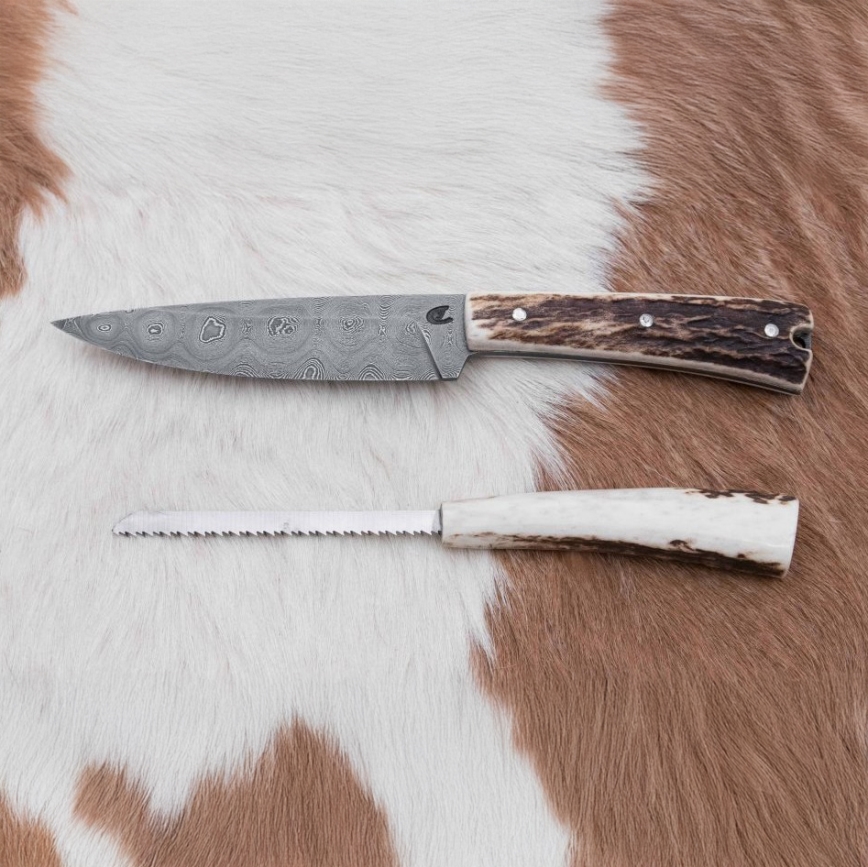 Damaskuse jahinuga minisaega 12 cm hirve sarv