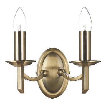 Där Lighting AMB0975 - Seinavalgusti AMBASSADOR 2xE14/40W/230V messingviimistlus