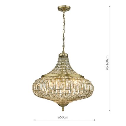 Där Lighting ASM0675 - ketiga ripp-lühter ASMARA 6xE14/40W/230V, messing