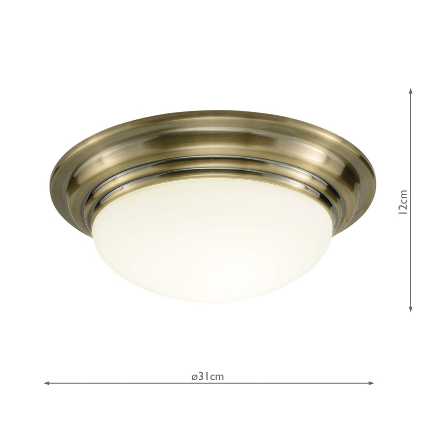 Där Lighting BAR5275 - Vannitoa laevalgusti BARCLAY 1xE27/60W/230V, läbimõõt 31 cm, messingviimistlus