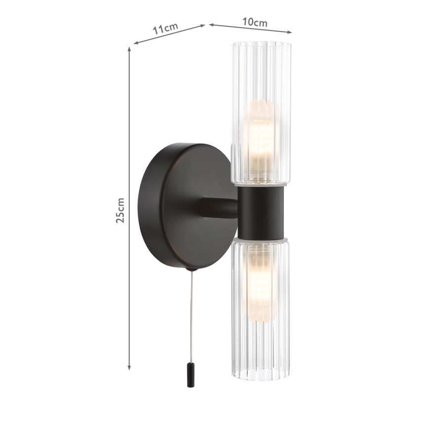 Där Lighting BOL0922 - Vannitoa seinavalgusti BOLTON 2xG9/5W/230V IP44 must
