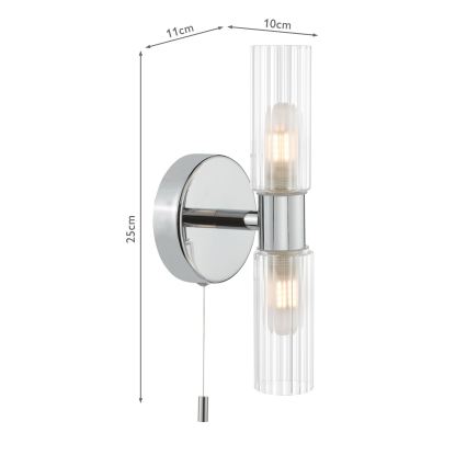 Där Lighting BOL0950 - Vannitoa seinavalgusti BOLTON, 2×G9/5W/230V, IP44, läikiv kroom