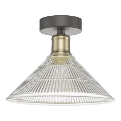 Där Lighting BOY0175 - Laelamp BOYD 1xE27/60W/230V Ø 25 cm messing/selge klaas