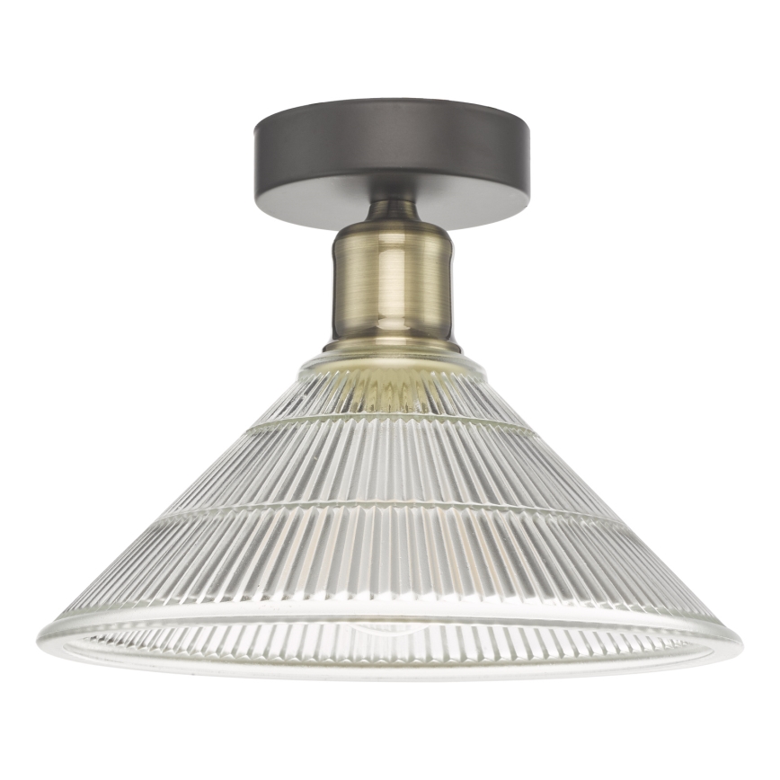 Där Lighting BOY0175 - Laelamp BOYD 1xE27/60W/230V Ø 25 cm messing/selge klaas