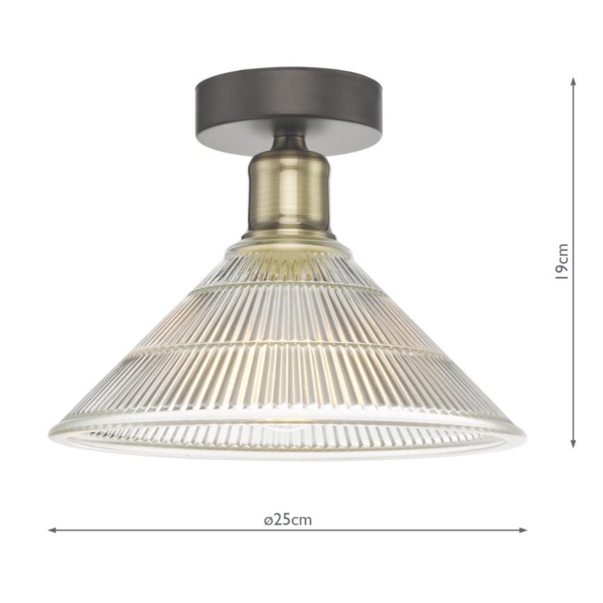Där Lighting BOY0175 - Laelamp BOYD 1xE27/60W/230V Ø 25 cm messing/selge klaas