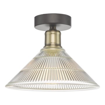 Där Lighting BOY0175 - Laelamp BOYD 1xE27/60W/230V Ø 25 cm messing/selge klaas