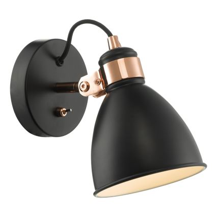 Där Lighting FRE0722 - FREDERICK seinale kinnitatav suunav valgusti 1xE14/40W/230V must
