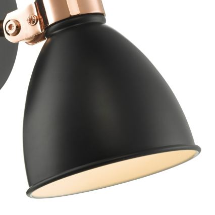 Där Lighting FRE0722 - FREDERICK seinale kinnitatav suunav valgusti 1xE14/40W/230V must