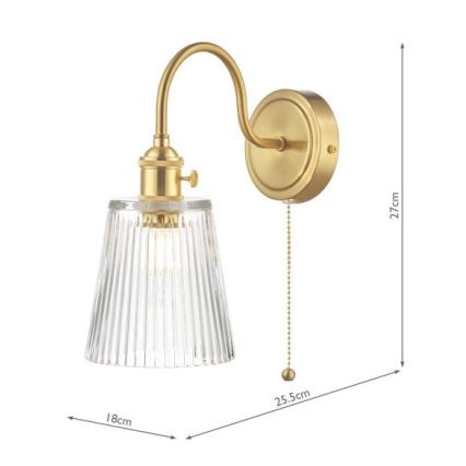 Där Lighting HAD0740-05 - Seinavalgusti HADANO 1xE14/40W/230V kuldne
