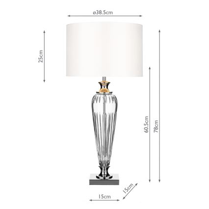 Där Lighting HIN4208 - Laualamp HINTON 1xE27/60W/230V valge/läikiv kroom