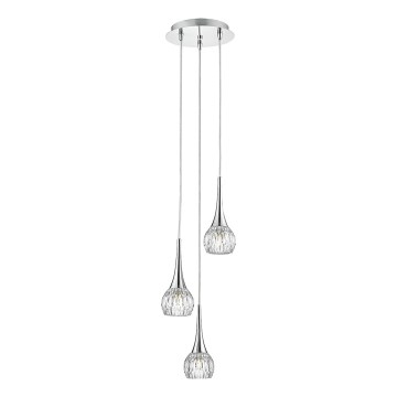Där Lighting LYA0350 - LYALL rippvalgusti kaabliga 3xG9/40W/230V läikiv kroom