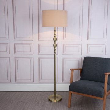 Där Lighting MAD4975 - Põrandalamp MADRID 1xE27/60W/230V pruun/messing