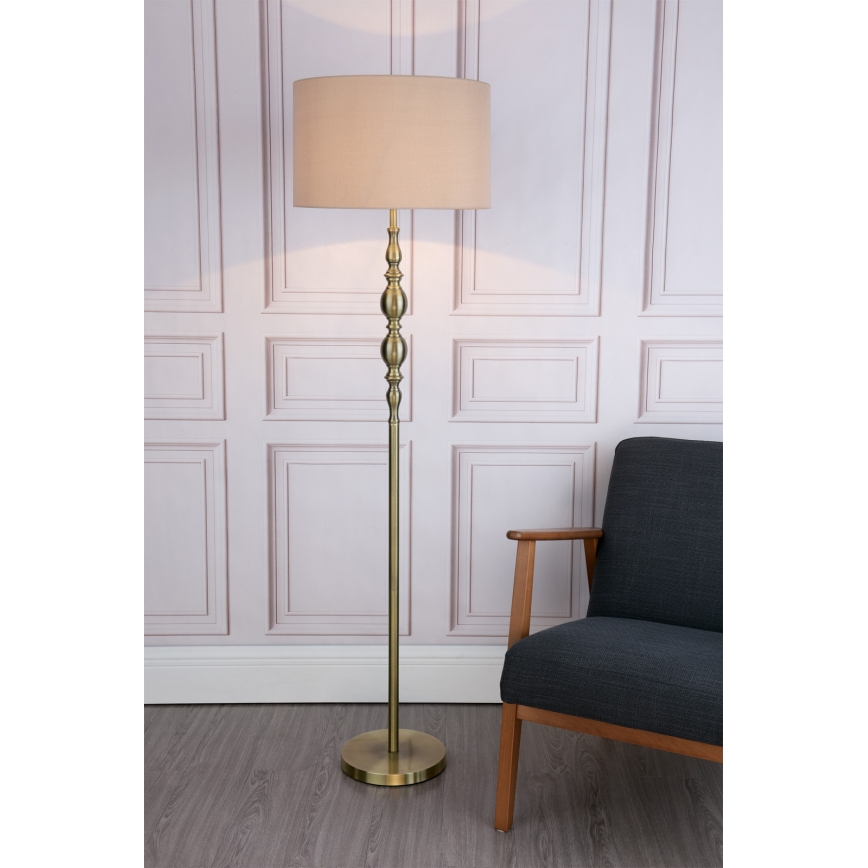 Där Lighting MAD4975 - Põrandalamp MADRID 1xE27/60W/230V pruun/messing