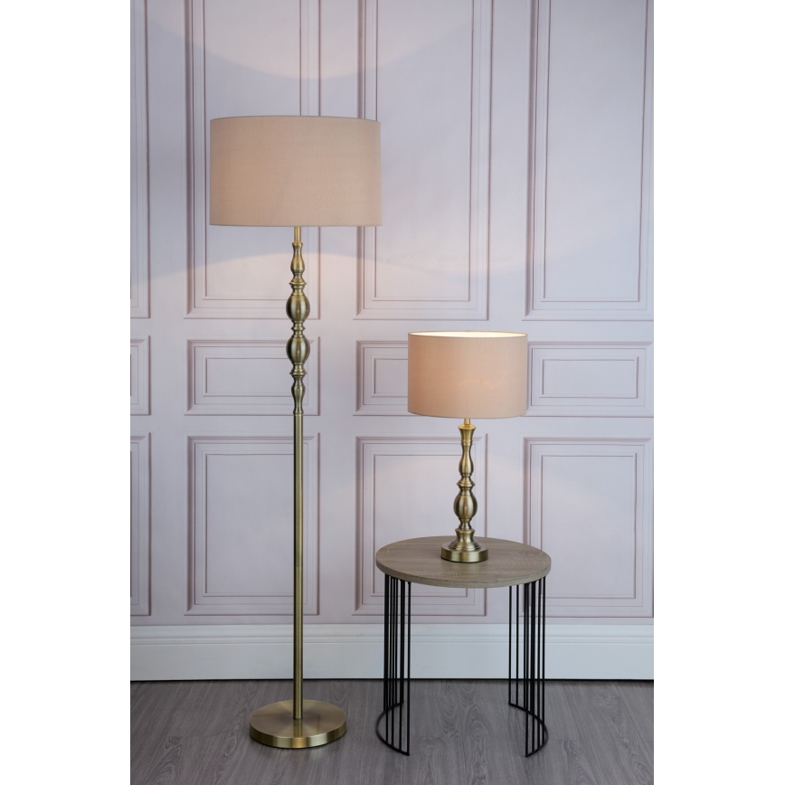 Där Lighting MAD4975 - Põrandalamp MADRID 1xE27/60W/230V pruun/messing