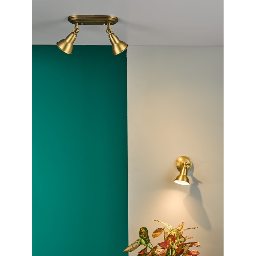 Där Lighting NAT0742 - Seinale kinnitatav suunatav valgusti NATHANIEL 1xGU10/11W/230V messing