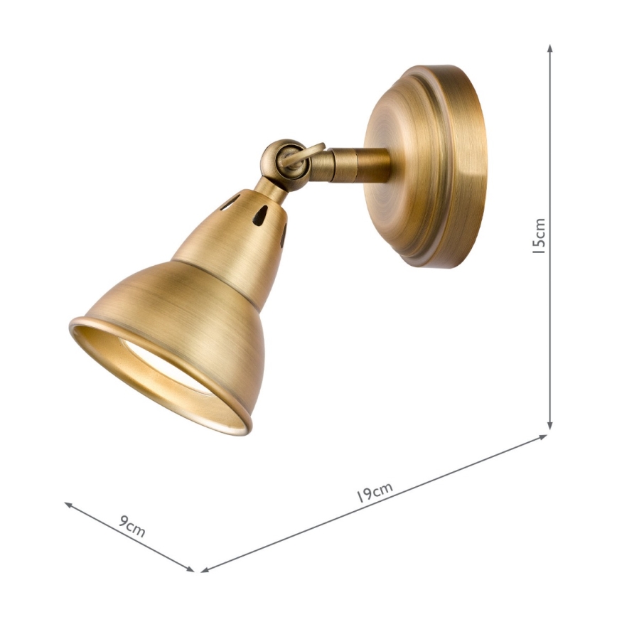 Där Lighting NAT0742 - Seinale kinnitatav suunatav valgusti NATHANIEL 1xGU10/11W/230V messing