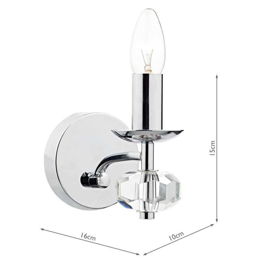 Där Lighting OLE0750 - Seinalamp OLEANA 1xE14/40W/230V läikiv kroom