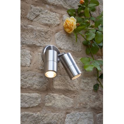 Där Lighting ORT0968 - LED välisseina spotvalgusti ORTEGA 2xGU10/5W/230V IP65 läikiv kroom