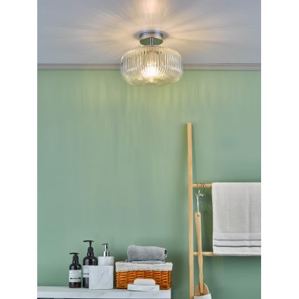 Där Lighting RIV5208 - Vannitoa pinnapealne laevalgusti RIVA 1xE27/60W/230V IP44 läikiv kroom