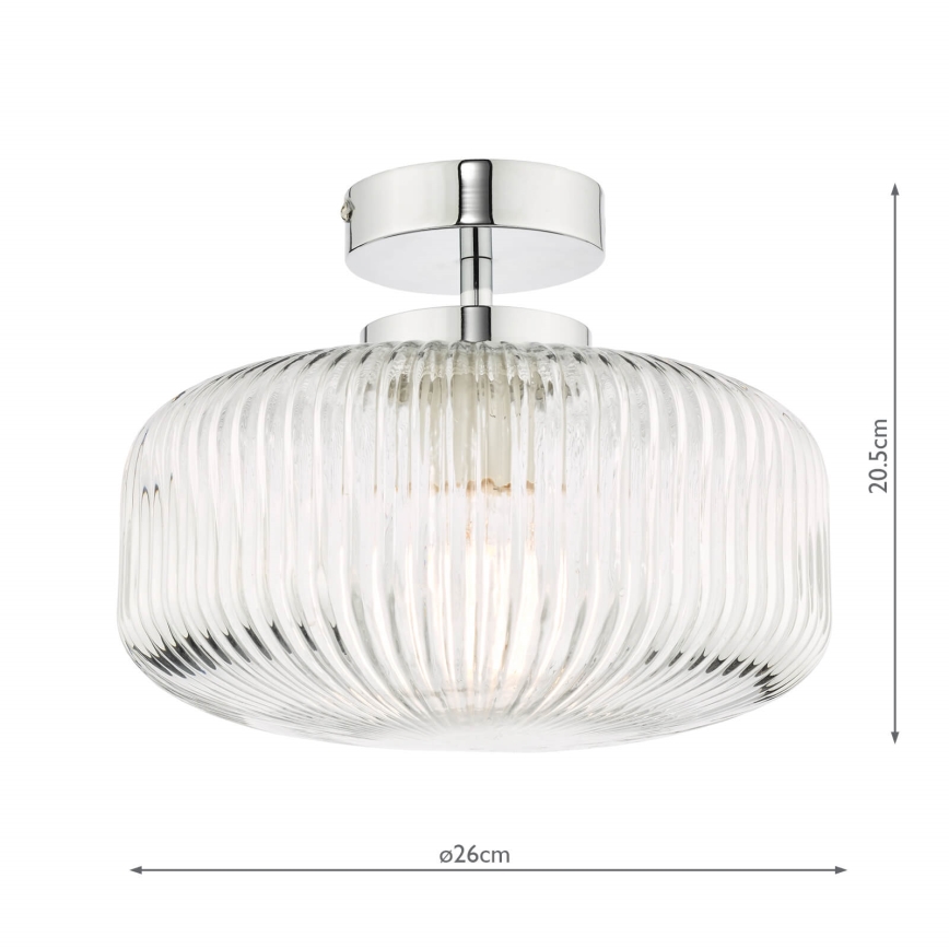 Där Lighting RIV5208 - Vannitoa pinnapealne laevalgusti RIVA 1xE27/60W/230V IP44 läikiv kroom