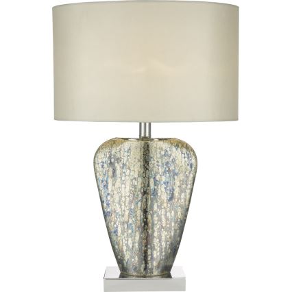 Där Lighting SYR4235 - Laualamp SYRACUSE 1xE27/60W/230V, läikiv kroom/kreemjas