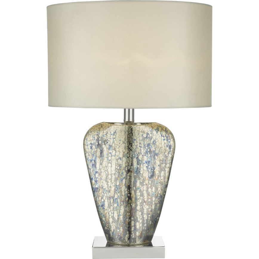 Där Lighting SYR4235 - Laualamp SYRACUSE 1xE27/60W/230V, läikiv kroom/kreemjas