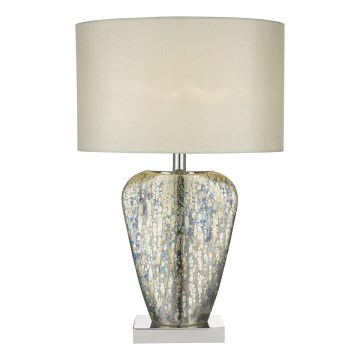 Där Lighting SYR4235 - Laualamp SYRACUSE 1xE27/60W/230V, läikiv kroom/kreemjas