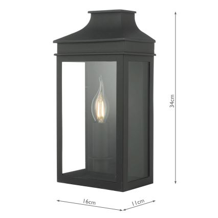 Där Lighting VAP5222 - välisseinavalgusti VAPOUR 1xE14/60W/230V IP44 must