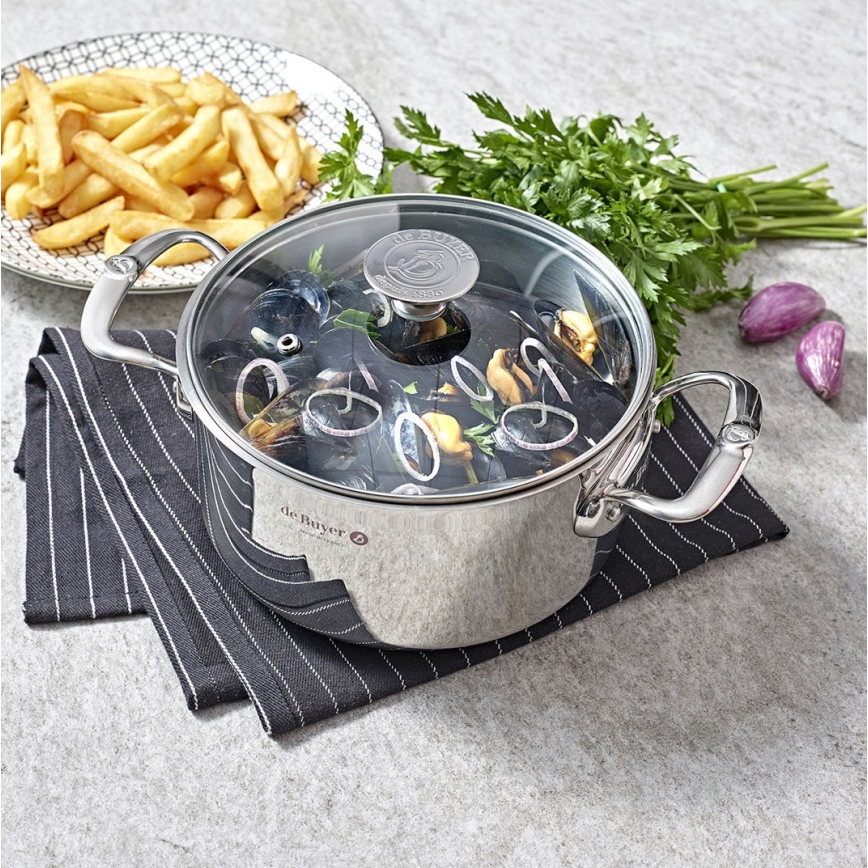De Buyer 3427.28 - MILADY 28 cm roostevabast terasest pott koos kaanega