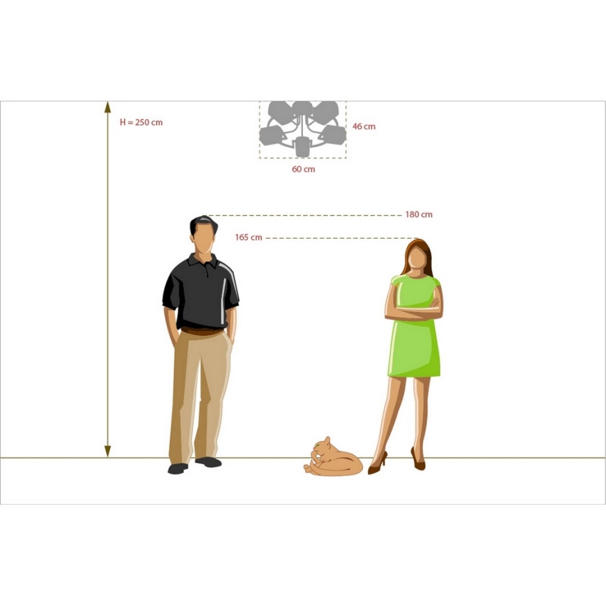 De Markt - Kinnitatav lühter ALPHA 5xE14/60W/230V