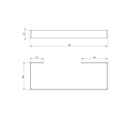 Deante ADM_A611 - seinale kinnitatav rätikuhoidja MOKKO 30 cm valge