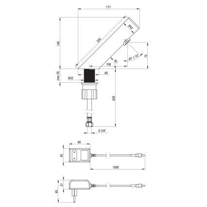 Deante BQR_P28V - Puutevaba valamu kraan SENSE 230/6V poleeritud teras