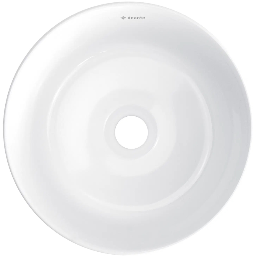 Deante CDJ_6U2S - JASMIN lauaplaadi valamu, läbimõõt 28 cm, keraamika/valge
