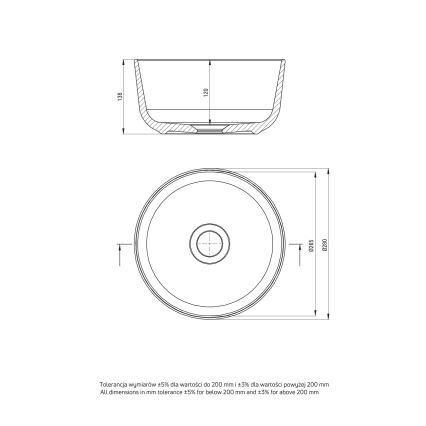 Deante CDJ_6U2S - Kraanikauss töötasapinnale JASMIN d. 28 cm keraamika/valge