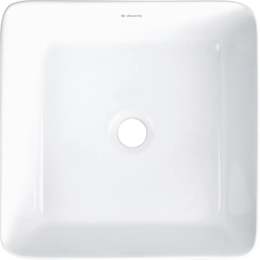 Deante CDJ_6U3S - Lauaplaadile paigaldatav valamu JASMIN 34,5x34,5 cm keraamika/valge
