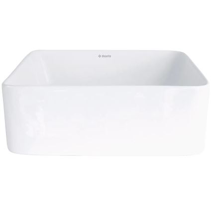 Deante CDJ_6U3S - Lauaplaadile paigaldatav valamu JASMIN 34,5x34,5 cm keraamika/valge