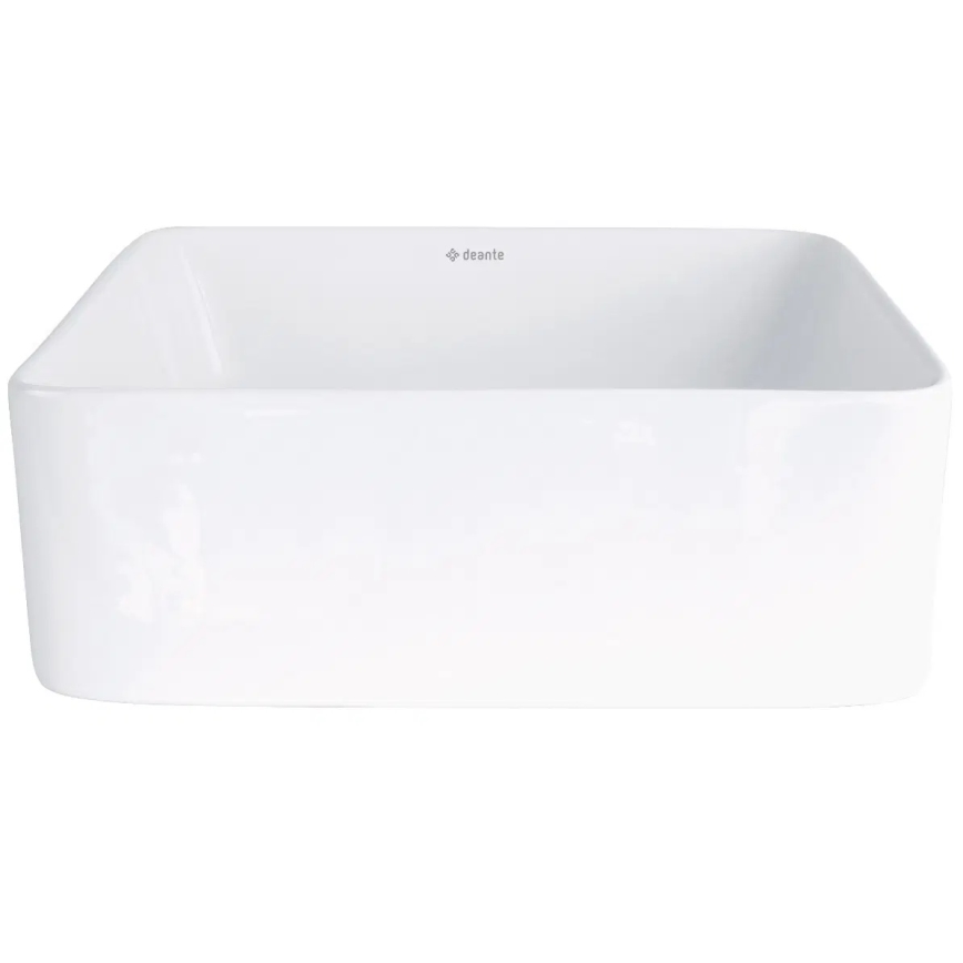 Deante CDJ_6U3S - Lauaplaadile paigaldatav valamu JASMIN 34,5x34,5 cm keraamika/valge
