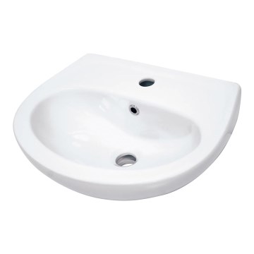 Deante CDJ_6U4W - Seinale kinnitatav valamu segistiavaga JASMIN 45,7x36,4 cm keraamika/valge