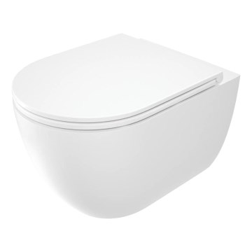 Deante CGRD6ZPW - Seinale kinnitatav WC-pott koos prill-lauaga ROUND keraamika/valge
